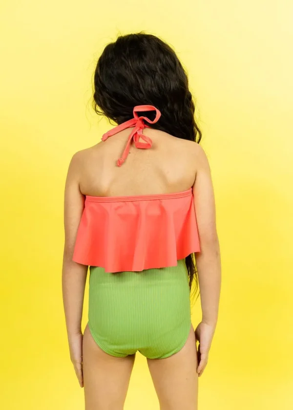 Ribbed Spring Green | Mini High-Waisted Bottoms