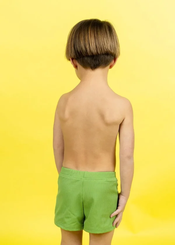 Ribbed Spring Green | Mini Euro Shorts