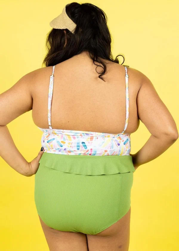 Ribbed Spring Green | Peplum Bottoms