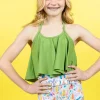 Ribbed Spring Green | Youth Swing Top