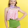 Ribbed Spring Green | Youth High-Waisted Bottoms