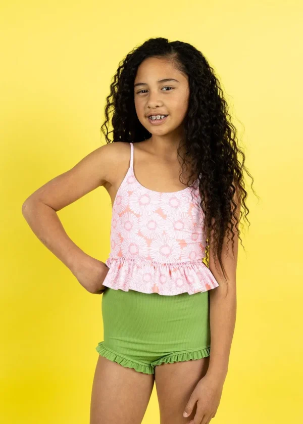 Ribbed Spring Green | Youth All Ruffled Up Bottoms