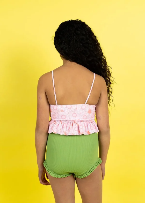 Ribbed Spring Green | Youth All Ruffled Up Bottoms