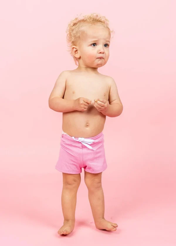 Ribbed Sweet Pink | Baby Euro Shorts