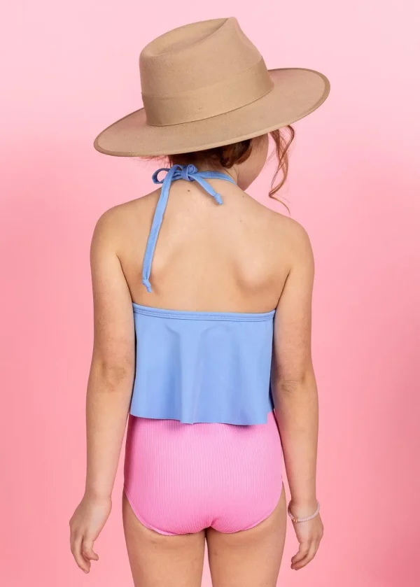 Ribbed Sweet Pink | Mini Down in Front Ruffle Bottoms