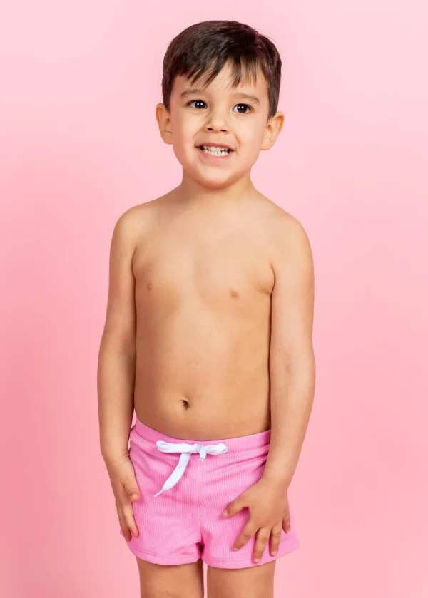 Ribbed Sweet Pink | Mini Euro Shorts