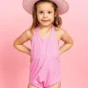 Ribbed Sweet Pink | Mini Romper One-Piec