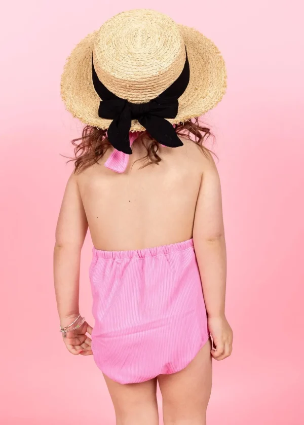 Ribbed Sweet Pink | Mini Romper One-Piec