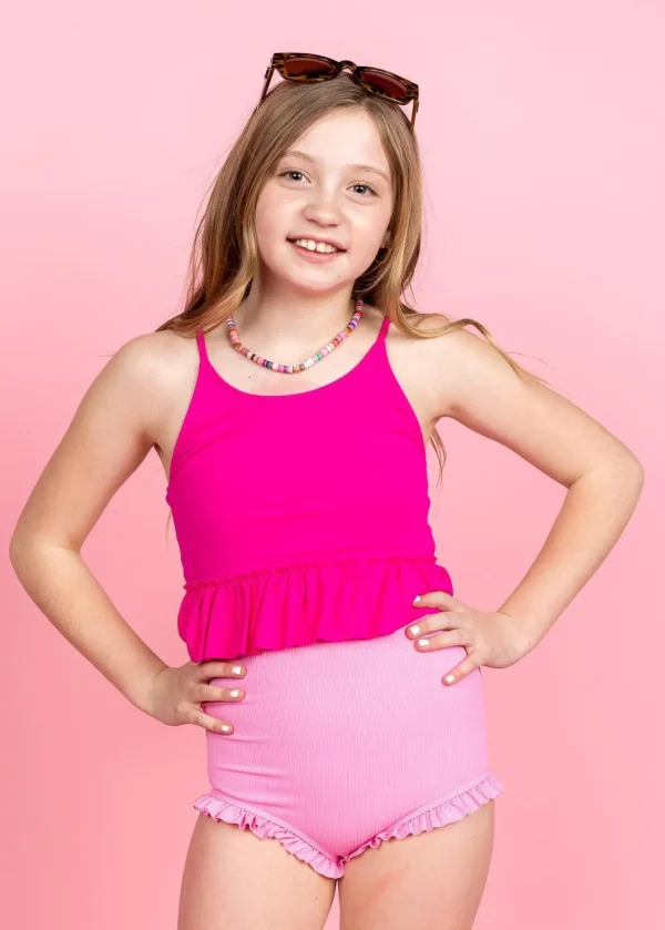 Ribbed Sweet Pink | Youth All Ruffled Up Bottoms