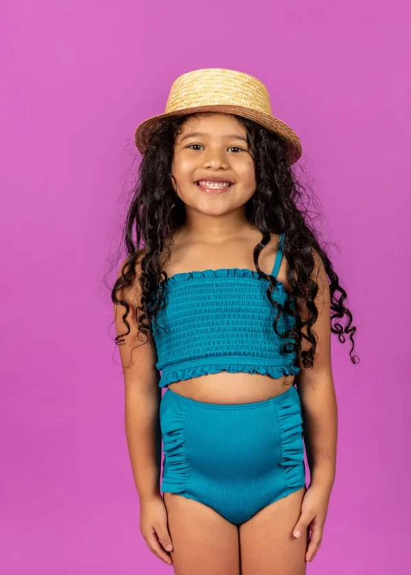 Ribbed Tide Pool Blue | Mini Bandeau Top