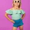 Ribbed Tide Pool Blue | Mini All Ruffled Up Bottoms