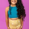 Ribbed Tide Pool Blue | Mini Racer Back Top