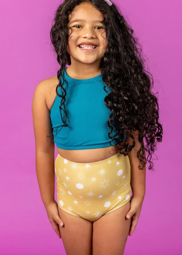Ribbed Tide Pool Blue | Mini Racer Back Top