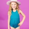 Ribbed Tide Pool Blue | Mini Romper One-Piece