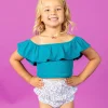 Ribbed Tide Pool Blue | Mini Ruffled Around Top