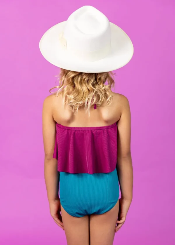 Ribbed Tide Pool Blue | Mini High-Waisted Bottoms
