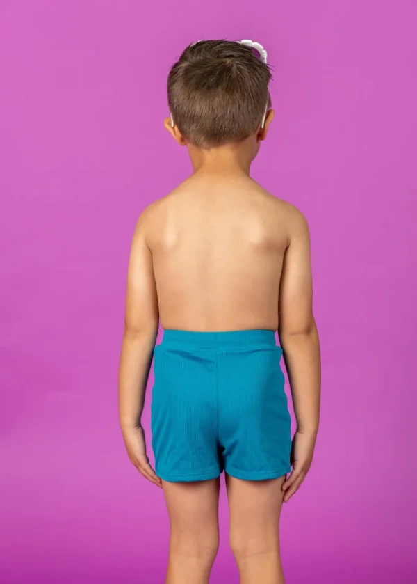 Ribbed Tide Pool Blue | Mini Euro Shorts