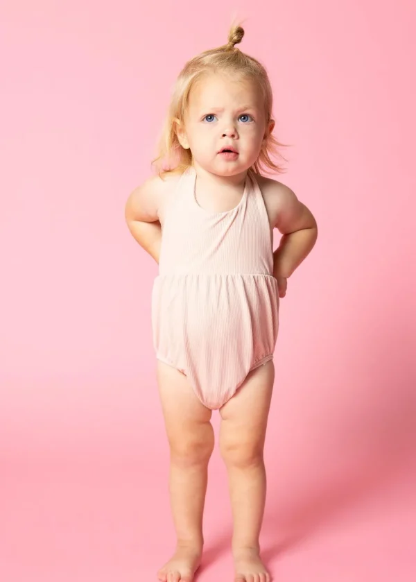 Ribbed Whipped Peach | Baby Romper One-Piece
