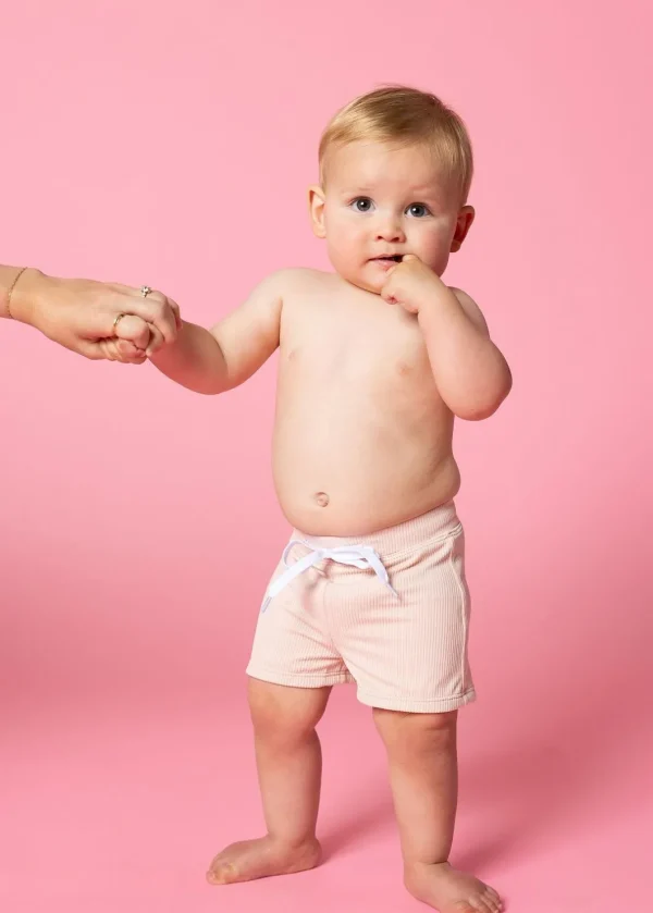 Ribbed Whipped Peach | Baby Euro Shorts