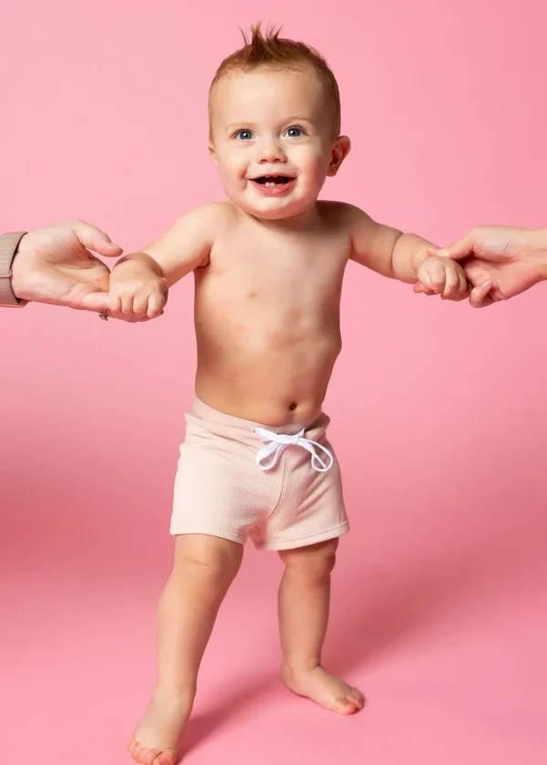 Ribbed Whipped Peach | Baby Euro Shorts