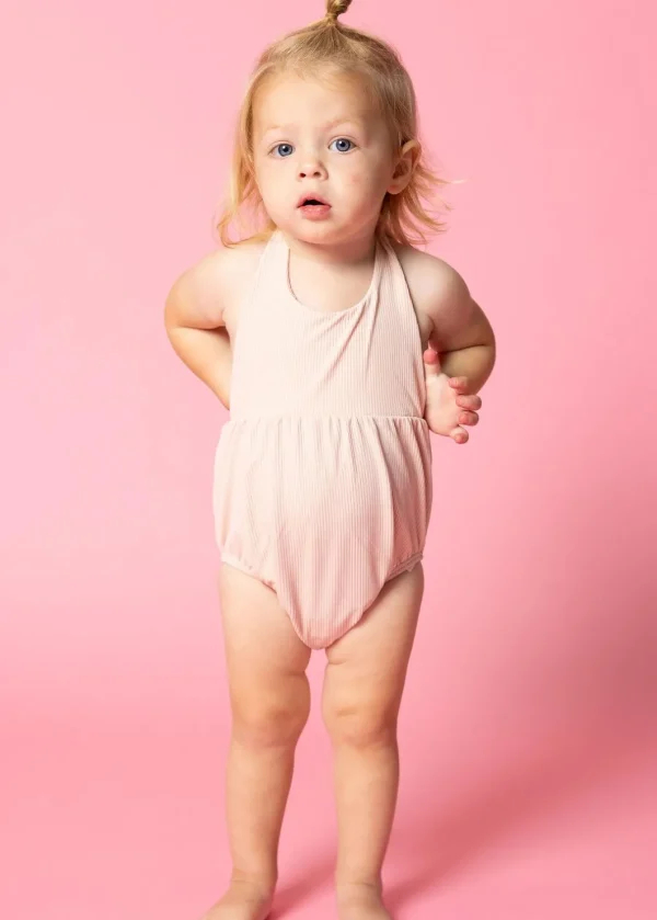 Ribbed Whipped Peach | Baby Romper One-Piece