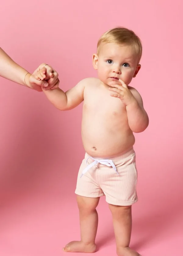 Ribbed Whipped Peach | Baby Euro Shorts