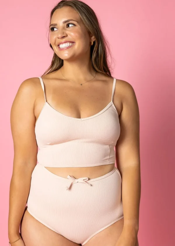 Ribbed Whipped Peach | Bow Bottoms