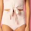 Ribbed Whipped Peach | High-Waisted Bottoms