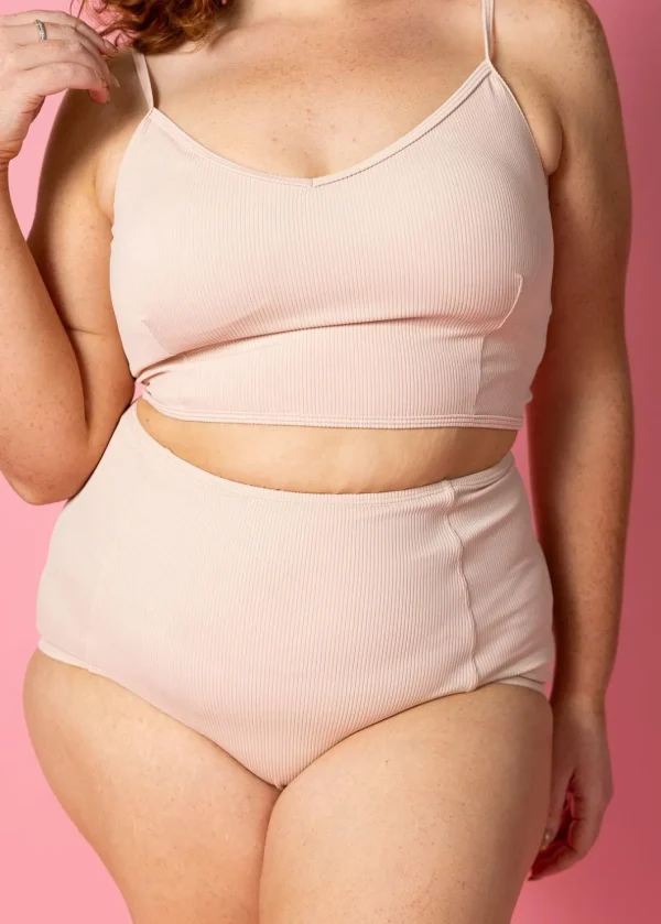 Ribbed Whipped Peach | High-Waisted Bottoms