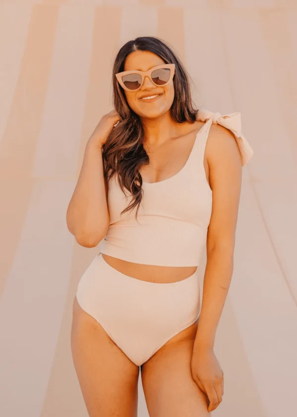 Ribbed Whipped Peach | High-Waisted Bottoms