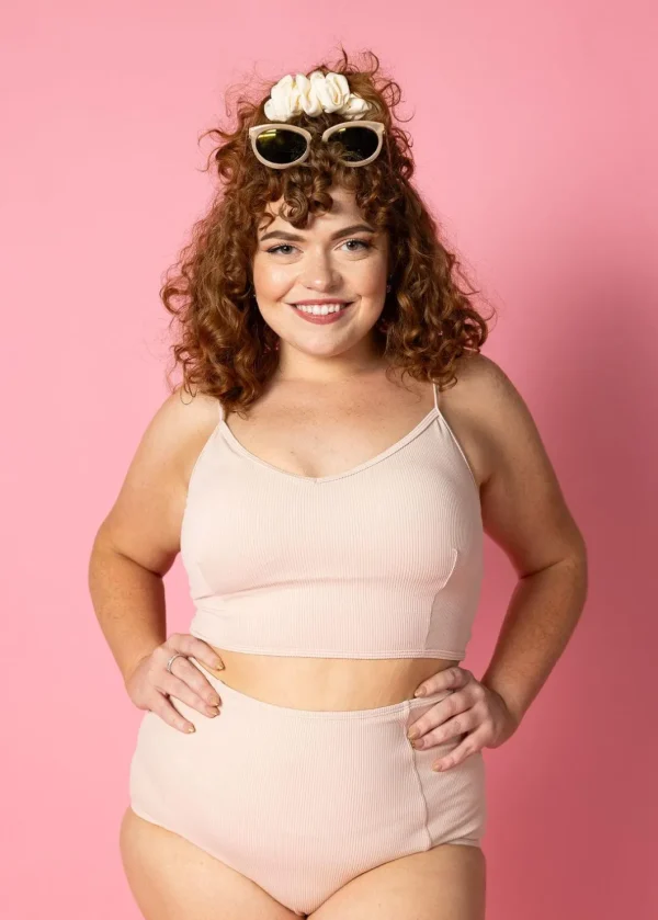 Ribbed Whipped Peach | High-Waisted Bottoms