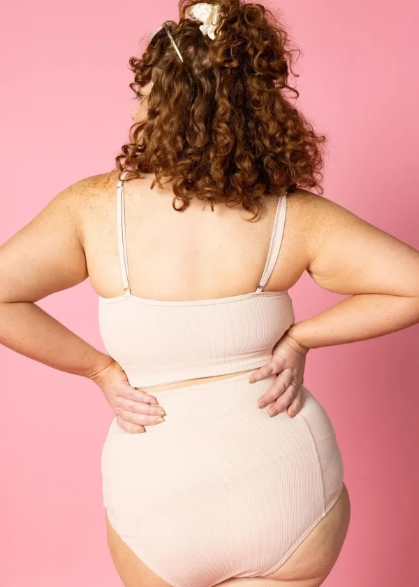 Ribbed Whipped Peach | High-Waisted Bottoms