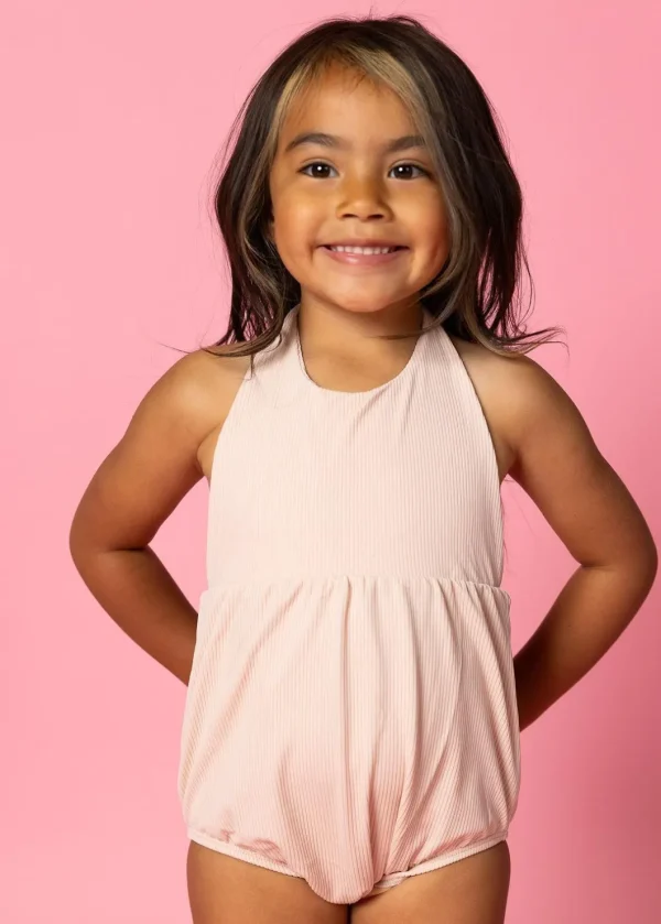 Ribbed Whipped Peach | Mini Romper One-Piece