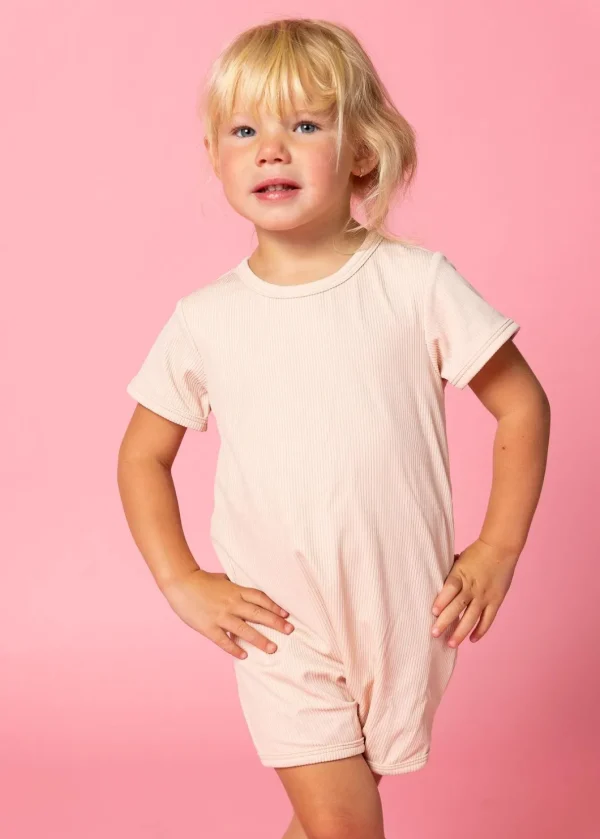 Ribbed Whipped Peach | Mini Shorties Rashguard (Unisex)