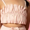 Ribbed Whipped Peach | Mini Oversized Ruffle Top