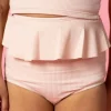 Ribbed Whipped Peach | Mini Peplum Bottoms