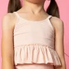 Ribbed Whipped Peach | Mini Peplum Top