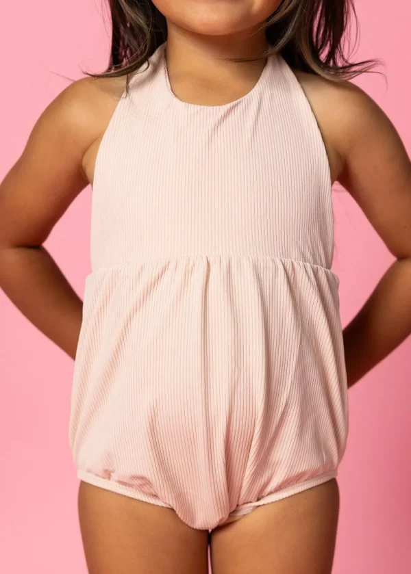 Ribbed Whipped Peach | Mini Romper One-Piece