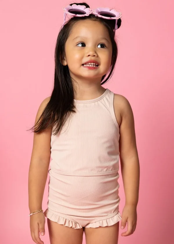 Ribbed Whipped Peach | Mini All Ruffled Up Bottoms