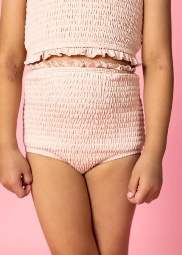 Ribbed Whipped Peach | Mini Smocked Bottoms
