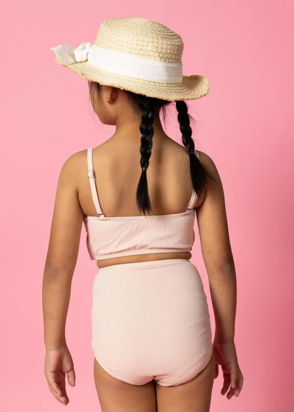 Ribbed Whipped Peach | Mini Oversized Ruffle Top