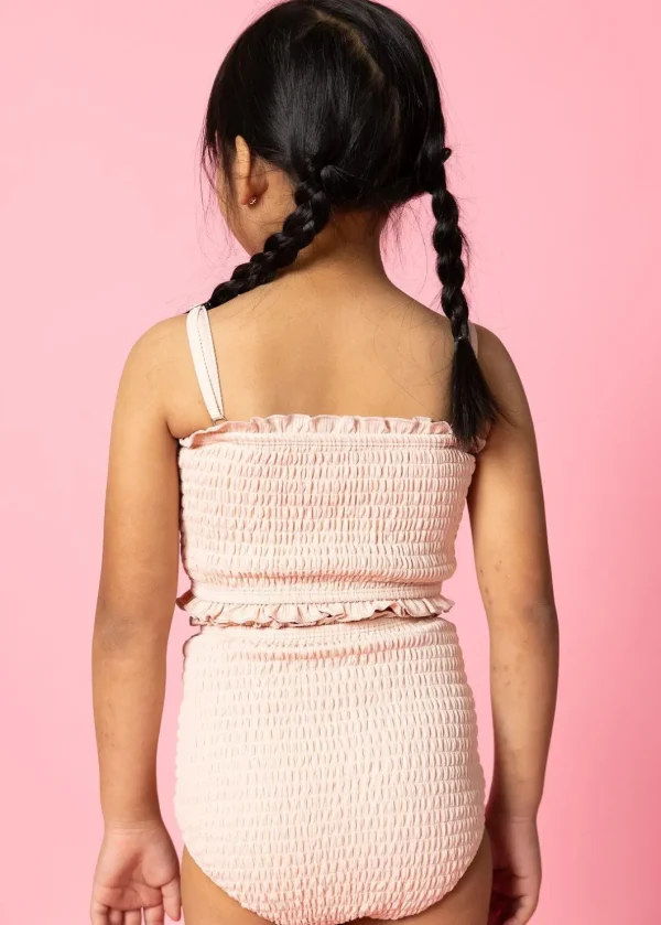 Ribbed Whipped Peach | Mini Smocked Bottoms