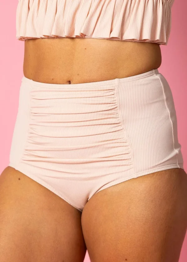 Ribbed Whipped Peach | Ruched Bottoms 2.0