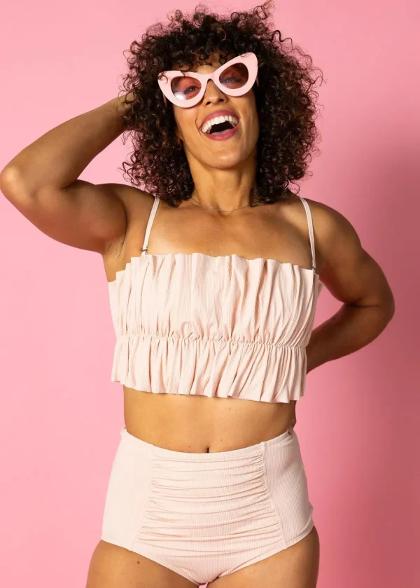 Ribbed Whipped Peach | Ruched Bottoms 2.0