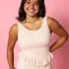 Ribbed Whipped Peach | Skirted One-Piece