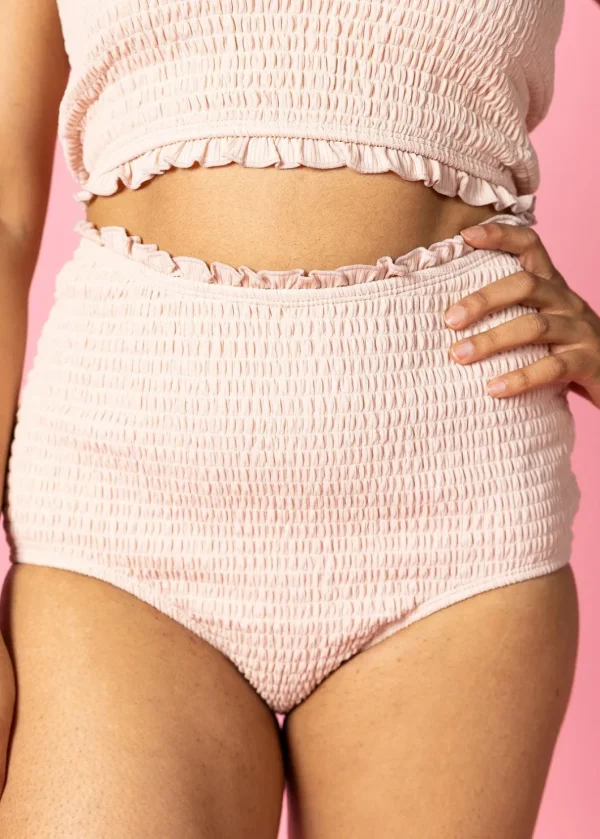 Ribbed Whipped Peach | Smocked Bottoms
