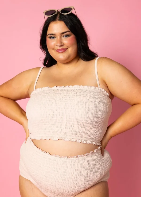 Ribbed Whipped Peach | Smocked Bottoms