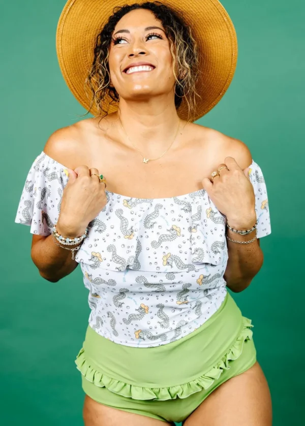 Sweet Pea Green | Mid-Ruffle Bottoms