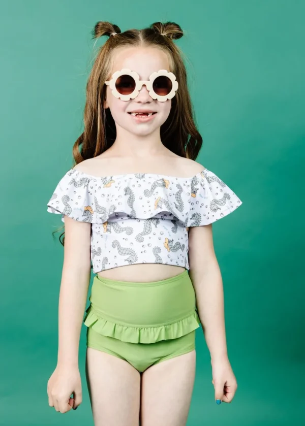 Sweet Pea Green | Mini Mid-Ruffle Bottoms