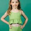 Sweet Pea Green | Mini Peplum Top
